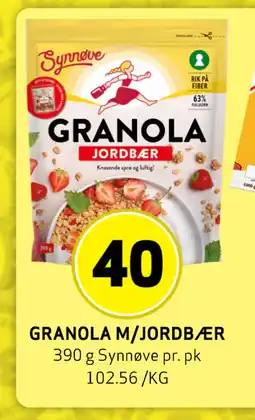 Bunnpris GRANOLA M/JORDBÆR tilbud