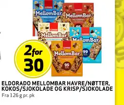 Bunnpris ELDORADO MELLOMBAR HAVRE/NØTTER, KOKOS/SJOKOLADE OG KRISP/SJOKOLADE tilbud