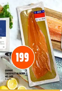 Coop Obs GRANDE LAKSEFILET M/SKINN HEL SIDE tilbud