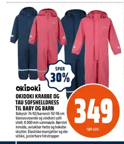 Coop Obs OKIDOKI KRABBE OG TAU SOFSHELLDRESS TIL BABY OG BARN tilbud