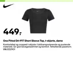 XXL Sport One Fitted Dri-FIT Short Sleeve Top, t-skjorte, dame tilbud
