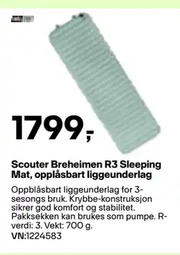 XXL Sport Scouter Breheimen R3 Sleeping Mat, opplåsbart liggeunderlag tilbud