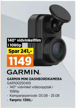 POWER GARMIN MINI DASHBORDKAMERA tilbud