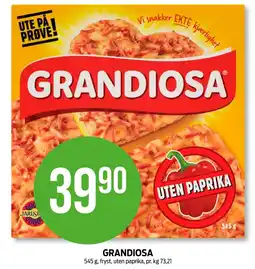 Kiwi Grandiosa pizza uten paprika tilbud