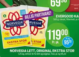 Kiwi Norvegia skæreost lett 16% tilbud