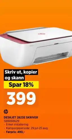 POWER DESKJET 2823E SKRIVER tilbud