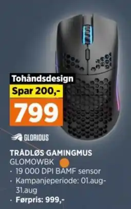 POWER TRÅDLØS GAMINGMUS GLOMOWBK tilbud