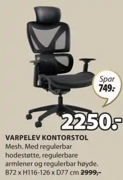 JYSK VARPELEV KONTORSTOL tilbud