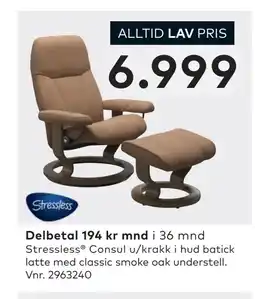 Skeidar Stressless Consul u/krakk tilbud