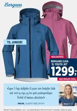 Sport 1 BERGANS SJOA 3L YOUTH JKT tilbud