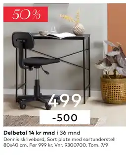 Skeidar Dennis skrivebord tilbud