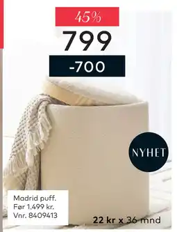 Skeidar Madrid puff tilbud