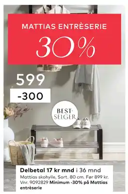 Skeidar Mattias skohylle tilbud