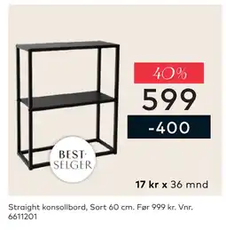 Skeidar Straight konsollbord tilbud