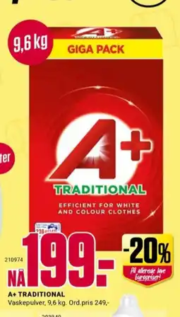 Europris A+ vaskepulver tilbud