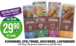Kiwi KORNBRØD, SPELTBRØD, GROVBRØD, LINFRØBRØD tilbud