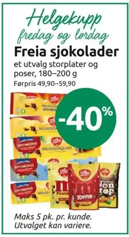 Joker Freia sjokolader tilbud