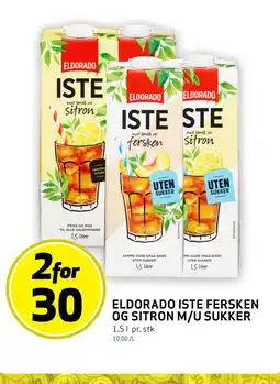 Bunnpris ELDORADO ISTE FERSKEN OG SITRON M/U SUKKER tilbud