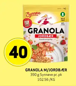 Bunnpris GRANOLA M/JORDBÆR tilbud