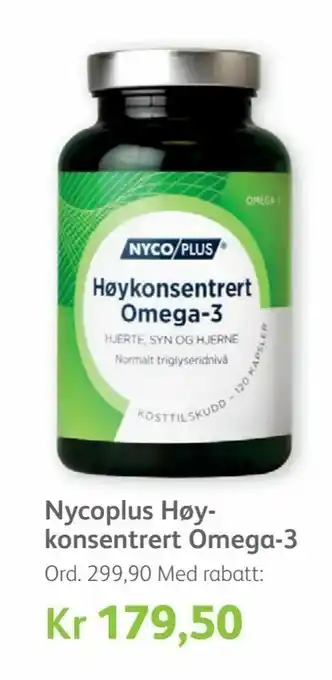 Vitusapotek Nycoplus Høy konsentrert Omega-3 tilbud
