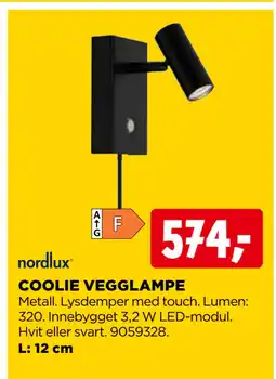 jem & fix COOLIE VEGGLAMPE tilbud