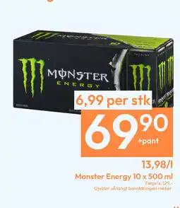 Gigaboks Monster Energy 10 x 500 ml tilbud