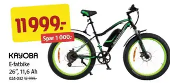 Jula KAYOBA E-fatbike 26", 11,6 Ah tilbud
