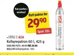 Jula Kullsyrepatron 60 I, 425 g tilbud
