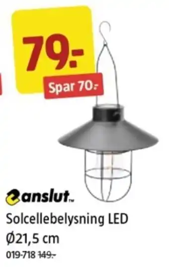 Jula Solcellebelysning LED Ø21,5 cm tilbud