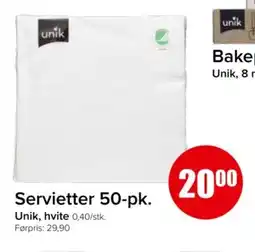 Spar Servietter 50-pk. tilbud