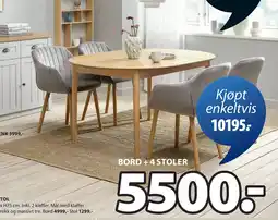 JYSK MARSTRAND BORD + ADSLEV STOL tilbud