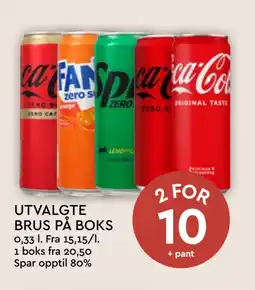 Coop Mega UTVALGTE BRUS PÅ BOKS tilbud