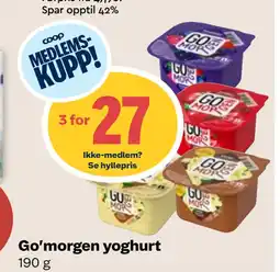 Coop Mega Go’morgen yoghurt tilbud
