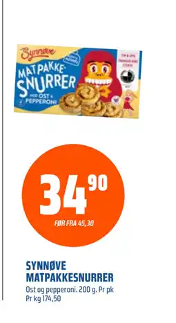 Coop Obs SYNNØVE MATPAKKESNURRER tilbud