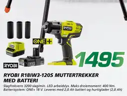 Coop Byggmix RYOBI R18IW3-120S MUTTERTREKKER MED BATTERI tilbud