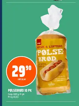 Coop Obs PØLSEBRØD 10 PK tilbud