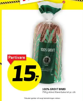 Bunnpris 100% GROVT BRØD tilbud