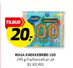 Bunnpris WASA KNEKKEBRØD 100 tilbud