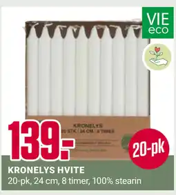 Europris KRONELYS HVITE tilbud