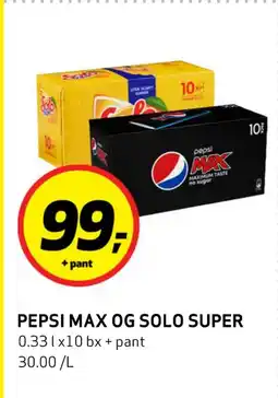 Bunnpris PEPSI MAX OG SOLO SUPER tilbud