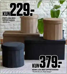 Europris PUFF LISA MED OPPBEVARING tilbud