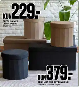 Europris BENK LISA MED OPPBEVARING tilbud