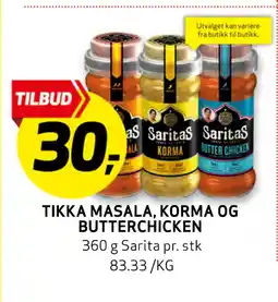 Bunnpris TIKKA MASALA, KORMA OG BUTTERCHICKEN tilbud