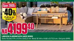 Europris LØKKEN HJØRNESOFA MED BORD tilbud