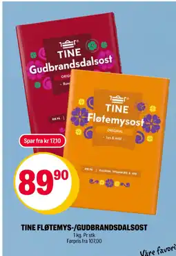 Coop Extra TINE FLØTEMYS-/GUDBRANDSDALSOST tilbud