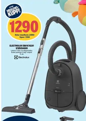 Coop Extra ELECTROLUX EB61C1G3I1 STØVSUGER tilbud