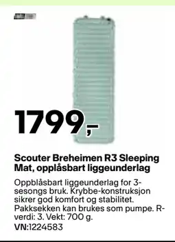 XXL Sport Scouter Breheimen R3 Sleeping Mat, opplåsbart liggeunderlag tilbud