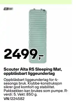 XXL Sport Scouter Alta R5 Sleeping Mat, oppblåsbart liggeunderlag tilbud