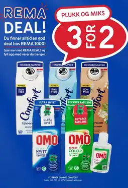 Rema 1000 FLYTENDE OMO OG COMFORT Orkla tilbud