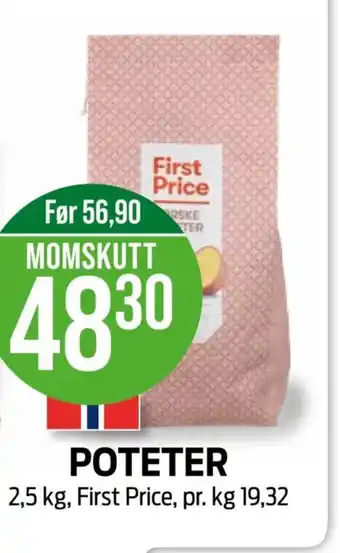 Kiwi POTETER 2,5 kg, First Price tilbud